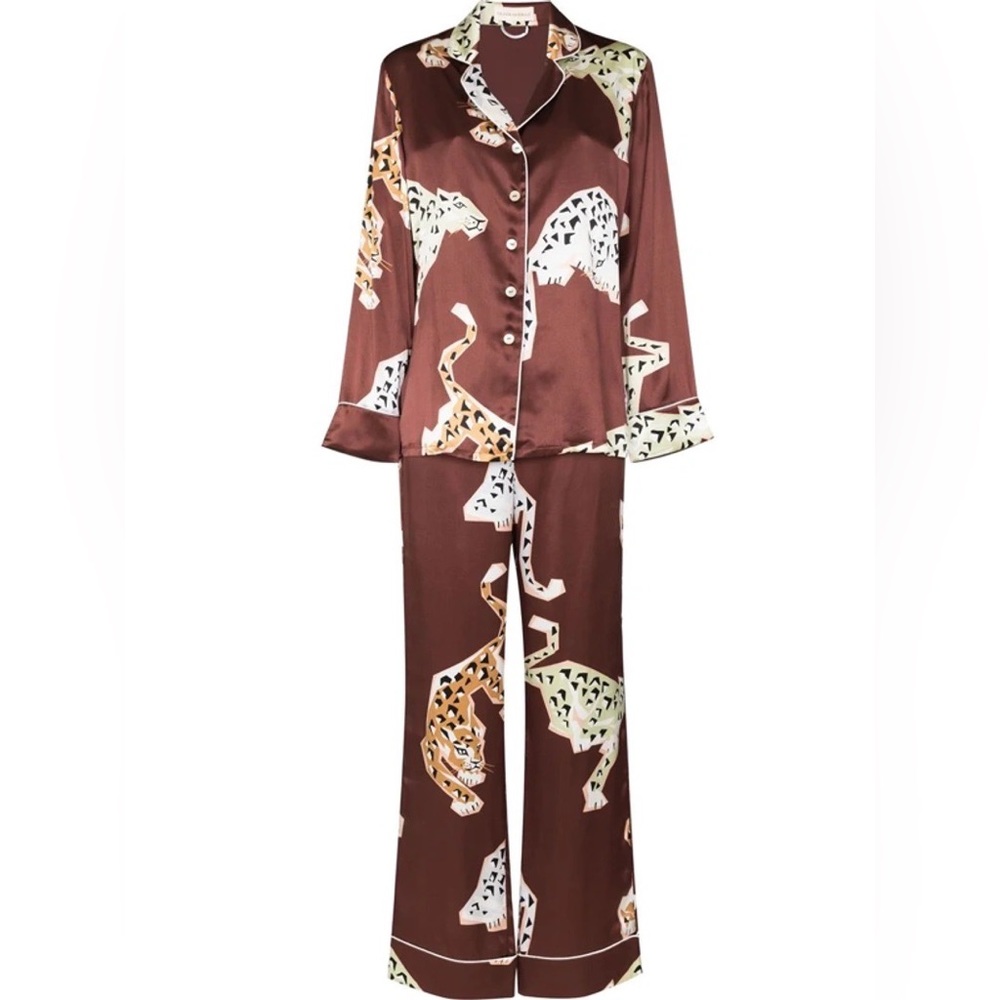 Olivia von Halle Lila Luxo Silk Pajama Set Size Small NWT